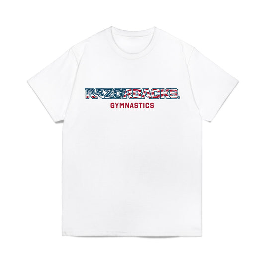 Arkansas - NCAA Women's Gymnastics : Nyla Morabito - Patriotic Collection Comfort Colors T-Shirt-0