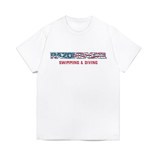 Arkansas - NCAA Women's Swimming & Diving : Isabella Perreira - Patriotic Collection Comfort Colors T-Shirt-0