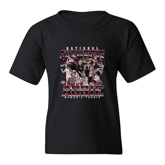 Texas A&M - NCAA Womens Tennis : National Champions 2026 Team Collage Youth T-Shirt-0