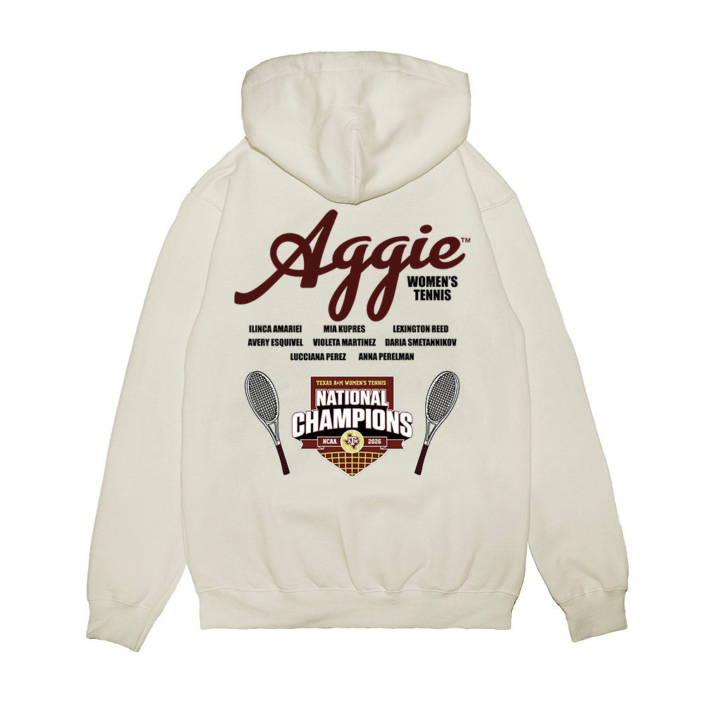 Texas A&M - NCAA Womens Tennis : National Champions 2026 Premium Hooded Sweatshirt-1