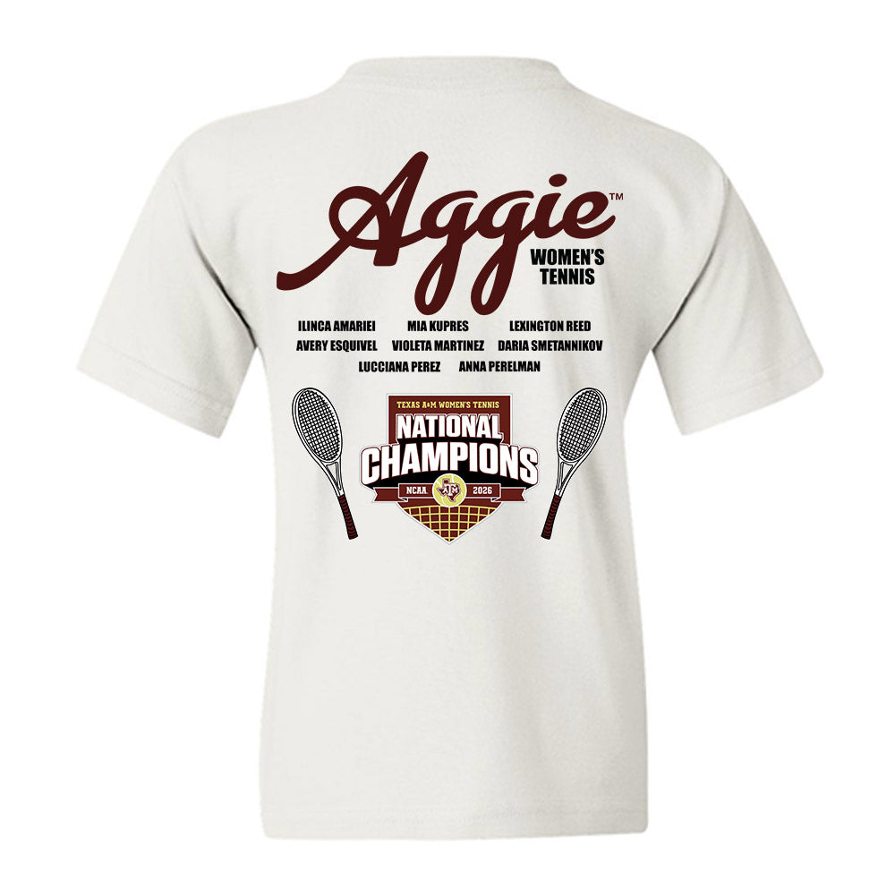 Texas A&M - NCAA Womens Tennis : National Champions 2026 Youth T-Shirt-1