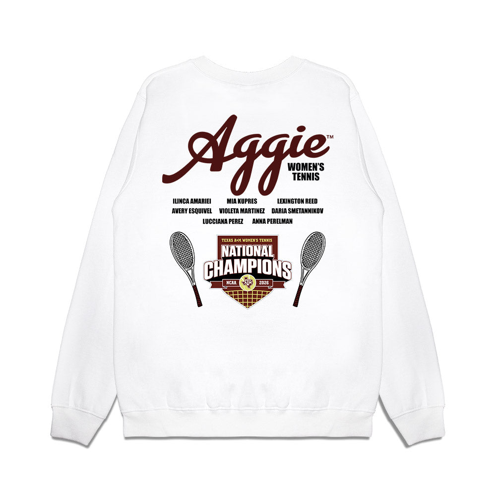 Texas A&M - NCAA Womens Tennis : National Champions 2026 Premium Crewneck Sweatshirt-1