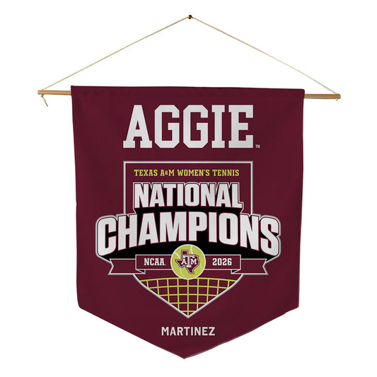 Texas A&M - NCAA Women's Tennis : Violeta Martinez - National Champions 2026 Pennant - 18" x 21"-0