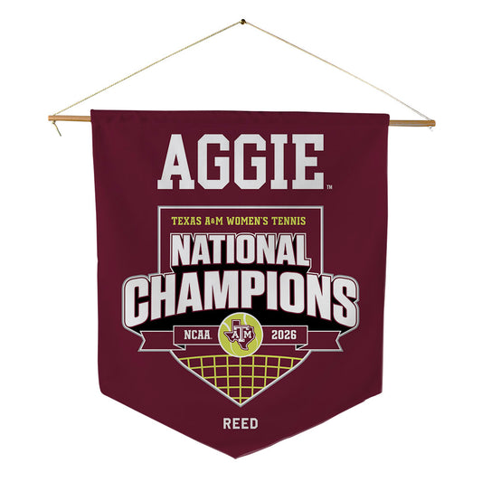 Texas A&M - NCAA Women's Tennis : Lexington Reed - National Champions 2026 Pennant - 18" x 21"-0
