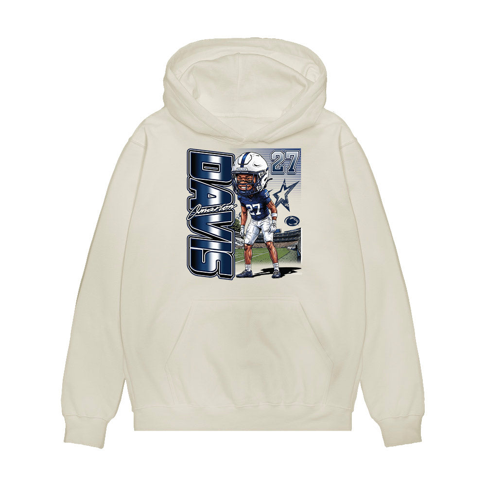 Penn State - NCAA Football : Omarion Davis - Caricature Premium Hooded Sweatshirt-0