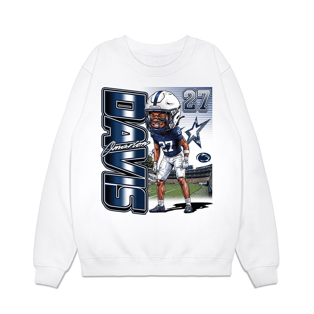 Penn State - NCAA Football : Omarion Davis - Caricature Premium Crewneck Sweatshirt-0