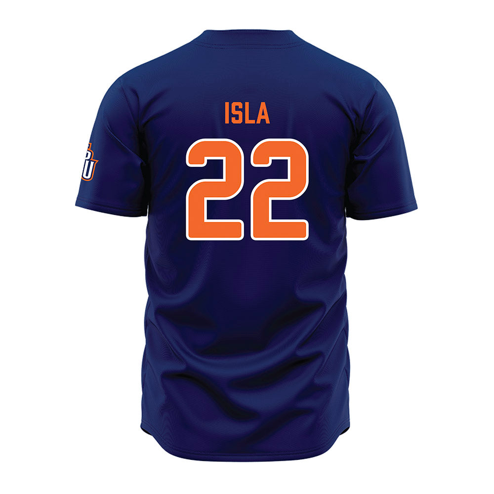FPU - NCAA Baseball : Jordan Isla - Blue Jersey-1