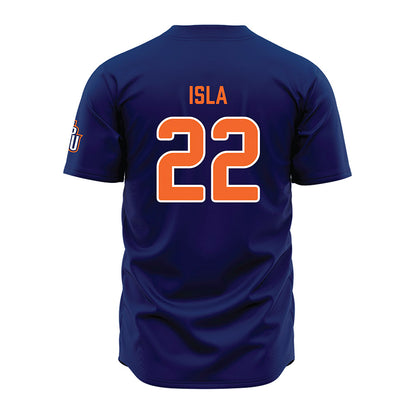 FPU - NCAA Baseball : Jordan Isla - Blue Jersey-1