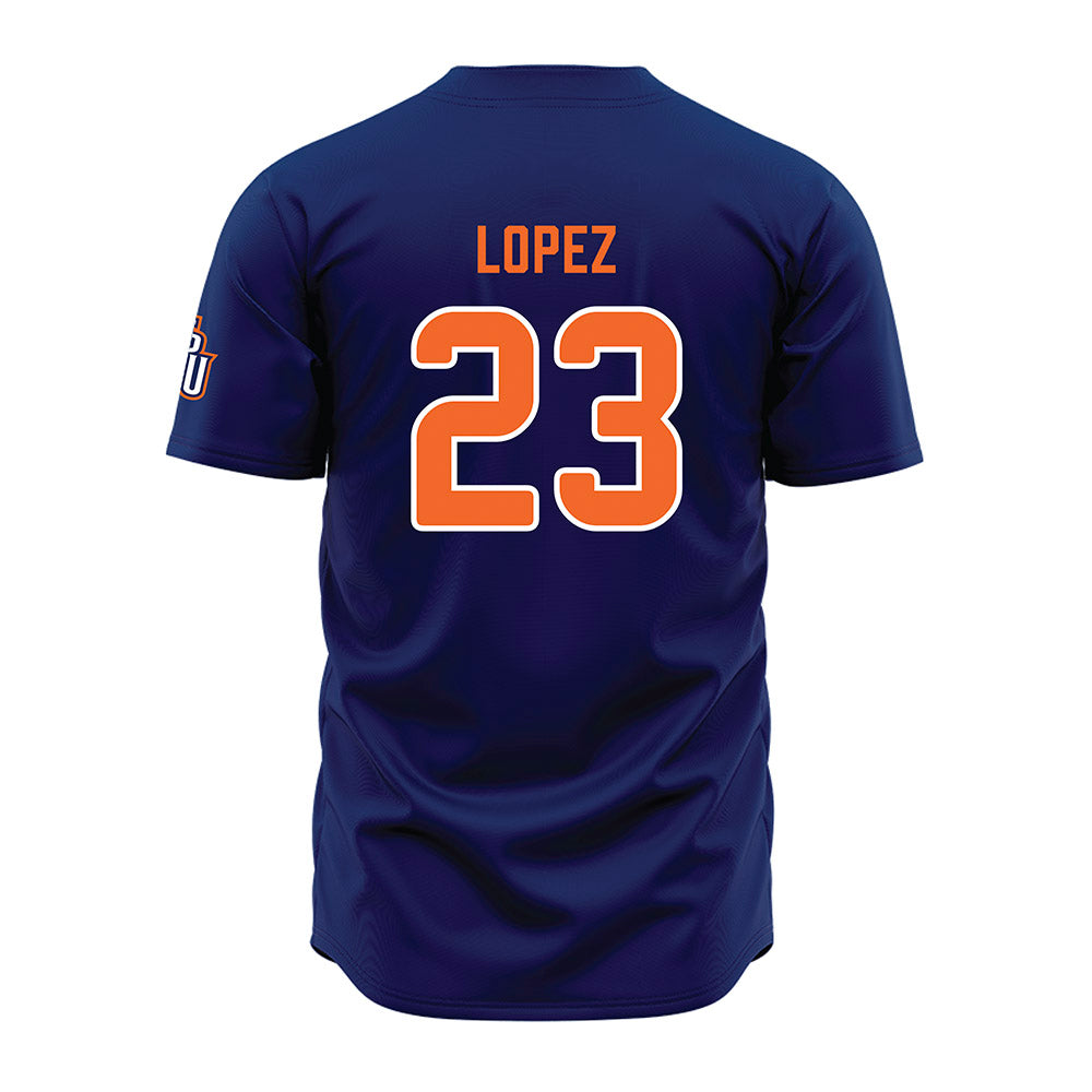 FPU - NCAA Baseball : Alex Lopez - Blue Jersey-1