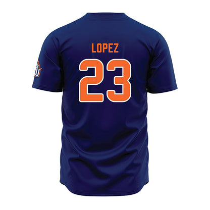 FPU - NCAA Baseball : Alex Lopez - Blue Jersey-1