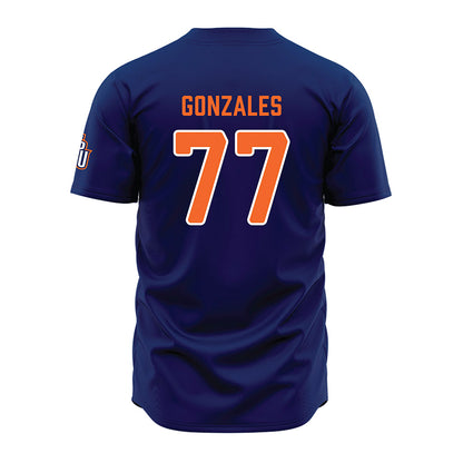 FPU - NCAA Baseball : Tyler Gonzales - Blue Jersey-1