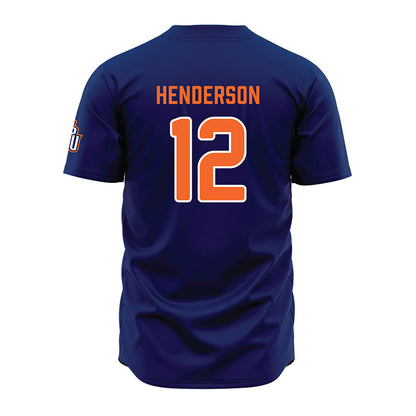 FPU - NCAA Baseball : Gabe Henderson - Blue Jersey-1