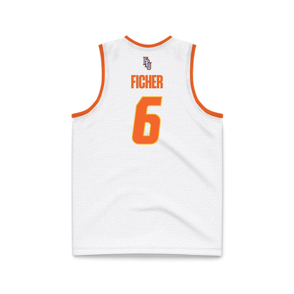 FPU - NCAA Men's Basketball : Malachi Ficher - White Basketball Jersey-1