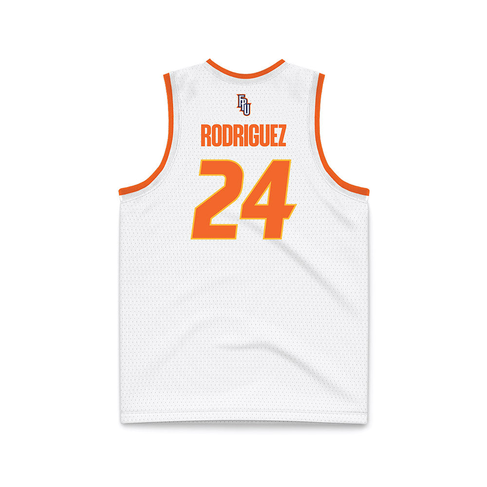 FPU - NCAA Men's Basketball : Silas Rodriguez - White Basketball Jersey-1