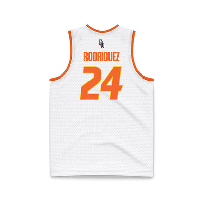 FPU - NCAA Men's Basketball : Silas Rodriguez - White Basketball Jersey-1