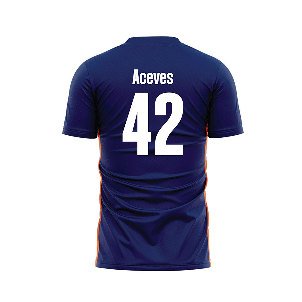 FPU - NCAA Men's Soccer : Diego Aceves - Blue Soccer Jersey-1