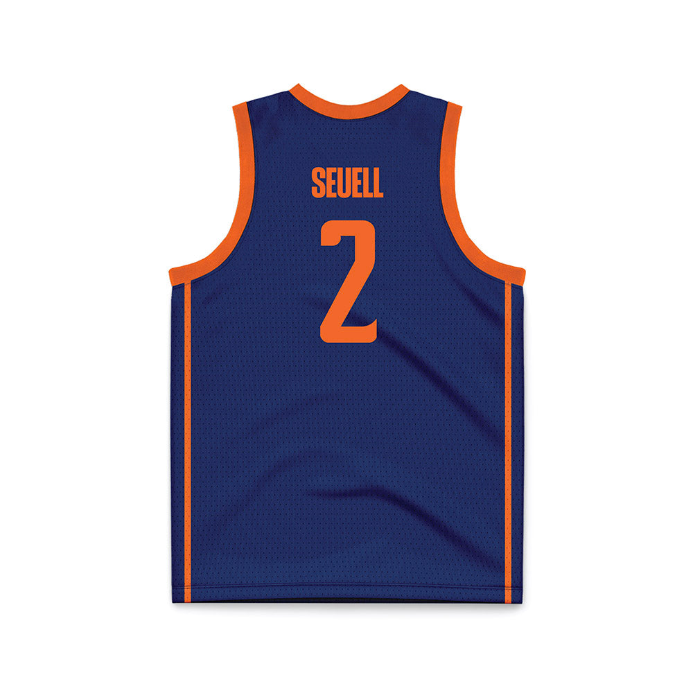 FPU - NCAA Women's Basketball : Aaliyah Seuell - Navy Basketball Jersey-1