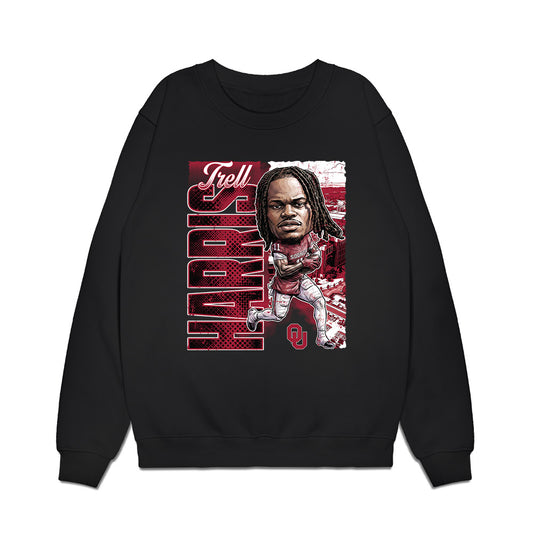 Oklahoma - NCAA Football : Trell Harris - Caricature Premium Crewneck Sweatshirt-0