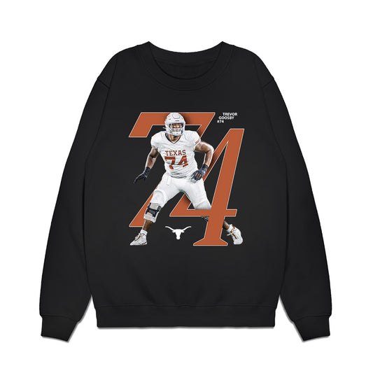 Texas - NCAA Football : Trevor Goosby - Graphic Premium Crewneck Sweatshirt-0