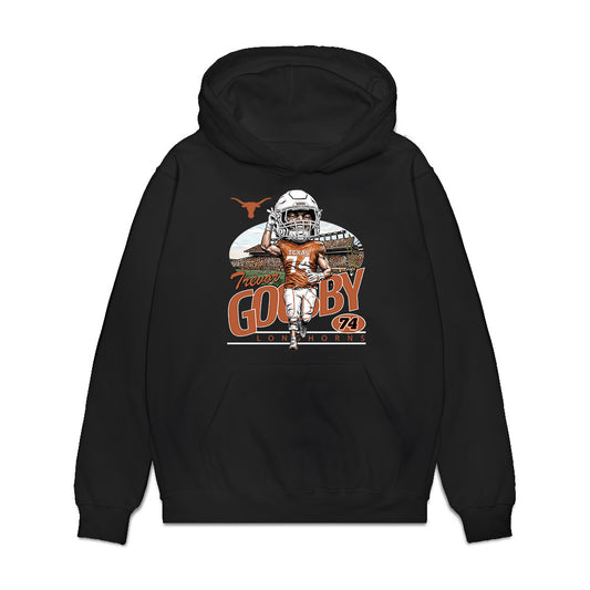 Texas - NCAA Football : Trevor Goosby - Individual Caricature Premium Hooded Sweatshirt-0