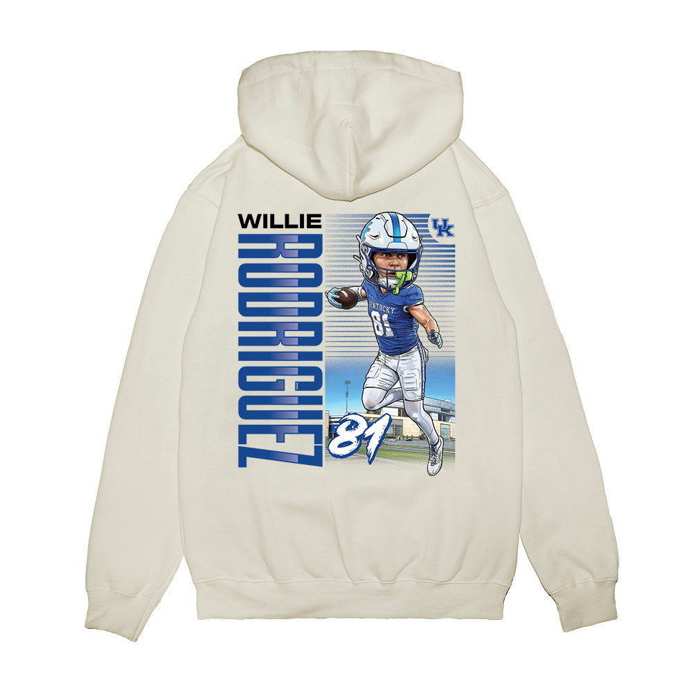 Kentucky - NCAA Football : Willie Rodriguez - Caricature Premium Hooded Sweatshirt-1