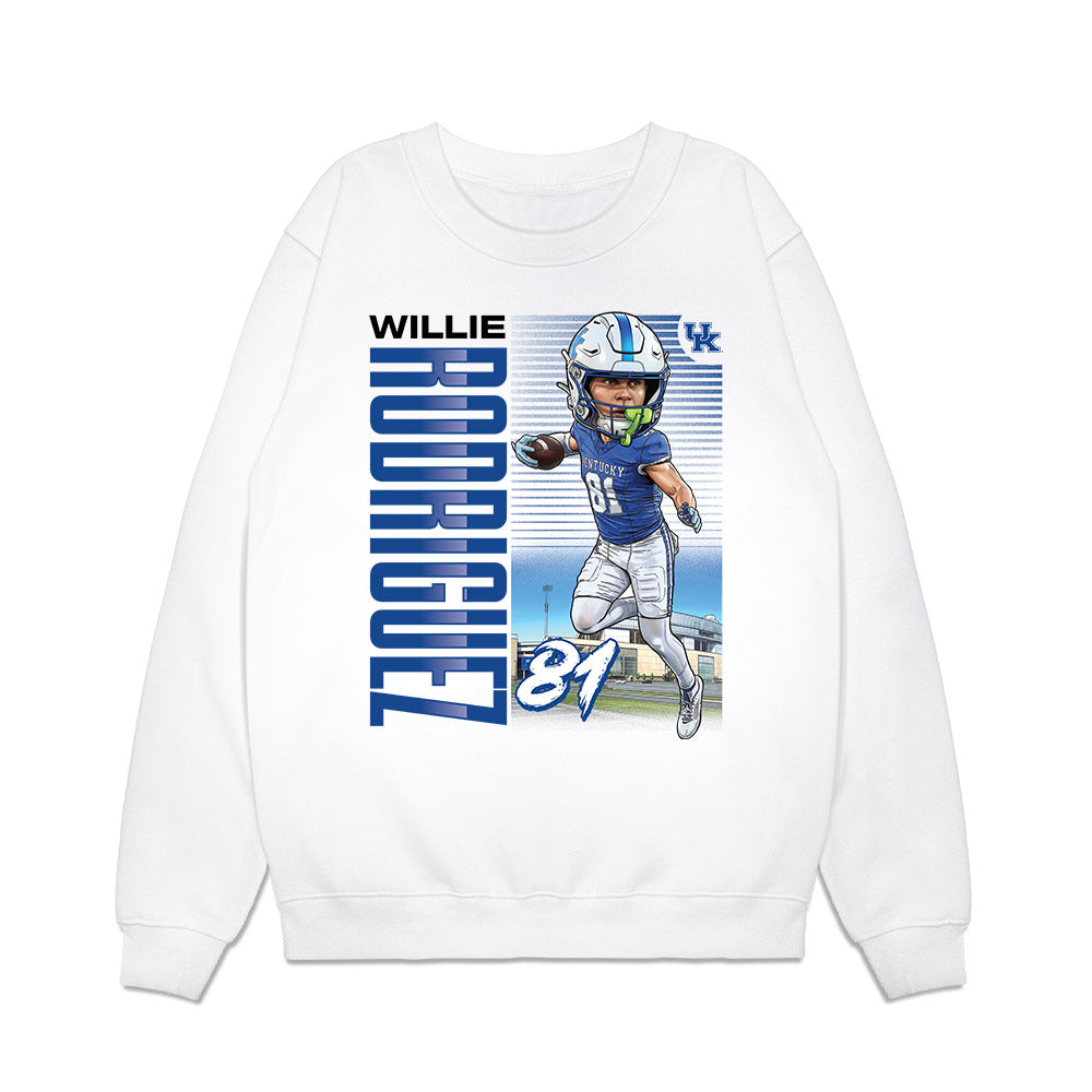 Kentucky - NCAA Football : Willie Rodriguez - Caricature Premium Crewneck Sweatshirt-0