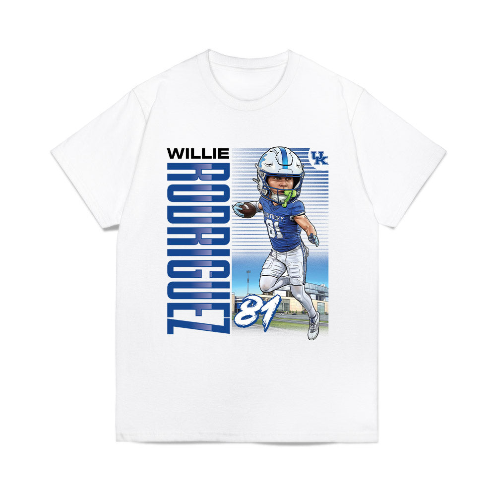 Kentucky - NCAA Football : Willie Rodriguez - Caricature Comfort Colors T-Shirt-0