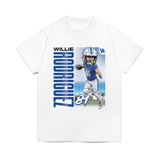 Kentucky - NCAA Football : Willie Rodriguez - Caricature Comfort Colors T-Shirt-0