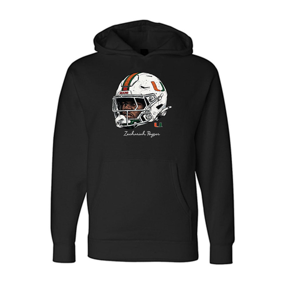 Miami - NCAA Football : Zechariah Poyser - Graphic Hooded Pullover Sweatshirt-0