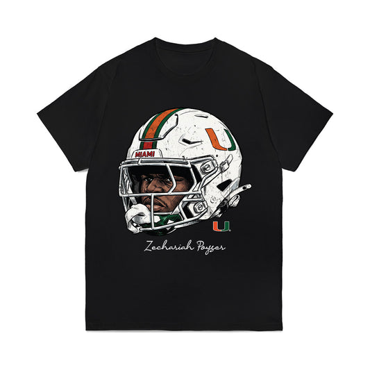 Miami - NCAA Football : Zechariah Poyser - Graphic Comfort Colors T-Shirt-0