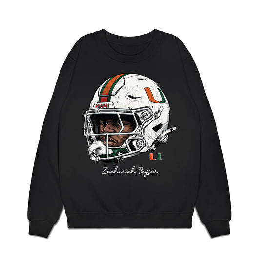 Miami - NCAA Football : Zechariah Poyser - Graphic Premium Crewneck Sweatshirt-0