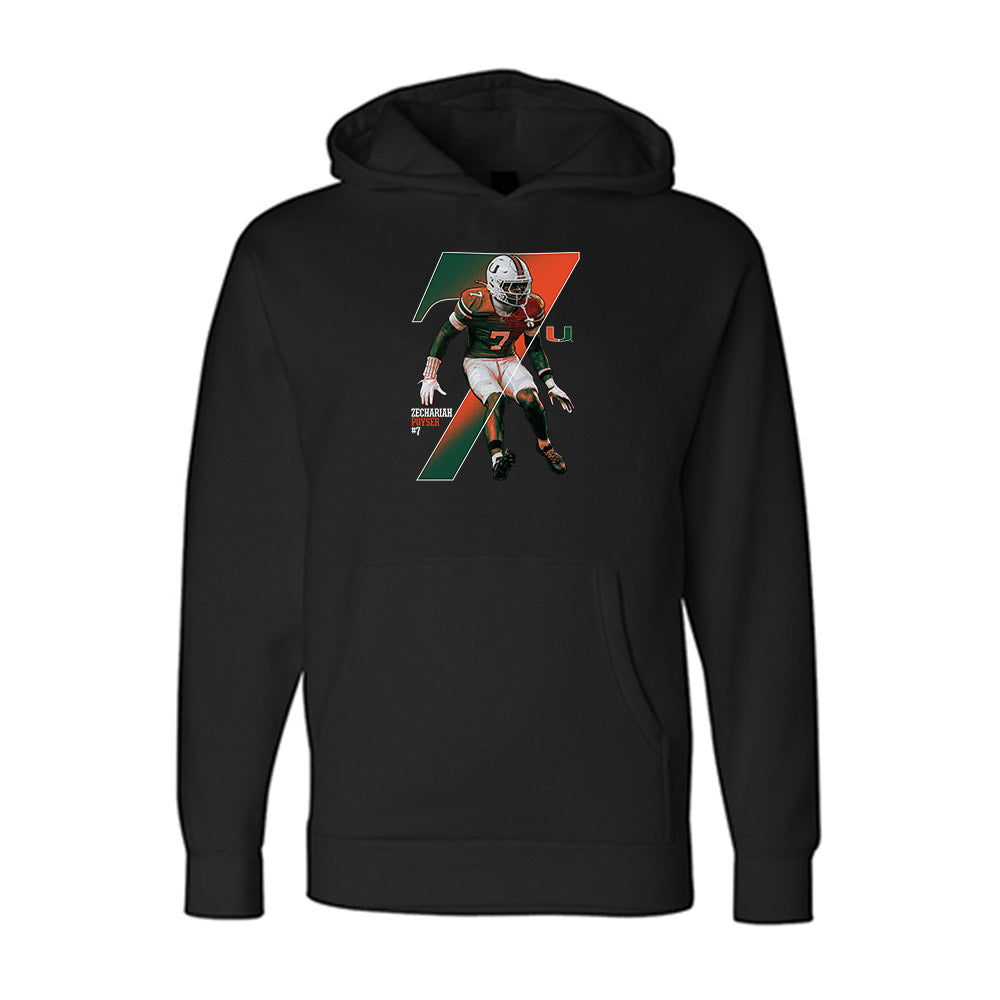 Miami - NCAA Football : Zechariah Poyser - Graphic Hooded Pullover Sweatshirt-0