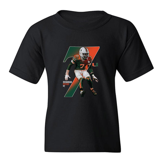 Miami - NCAA Football : Zechariah Poyser - Graphic Youth T-Shirt-0