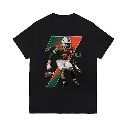 Miami - NCAA Football : Zechariah Poyser - Graphic Comfort Colors T-Shirt-0