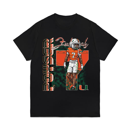 Miami - NCAA Football : Zechariah Poyser - Caricature Comfort Colors T-Shirt-0