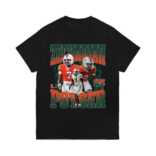 Miami - NCAA Football : Zechariah Poyser - Individual Collage Comfort Colors T-Shirt-0