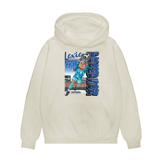 Buffalo - NCAA Womens Soccer : Lexie Thompson - Caricature Premium Hooded Sweatshirt-0