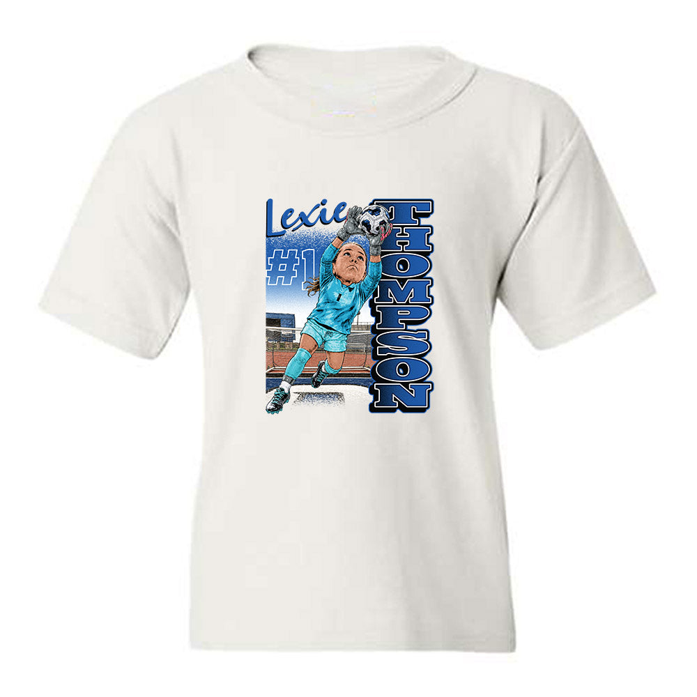 Buffalo - NCAA Womens Soccer : Lexie Thompson - Caricature Youth T-Shirt-0