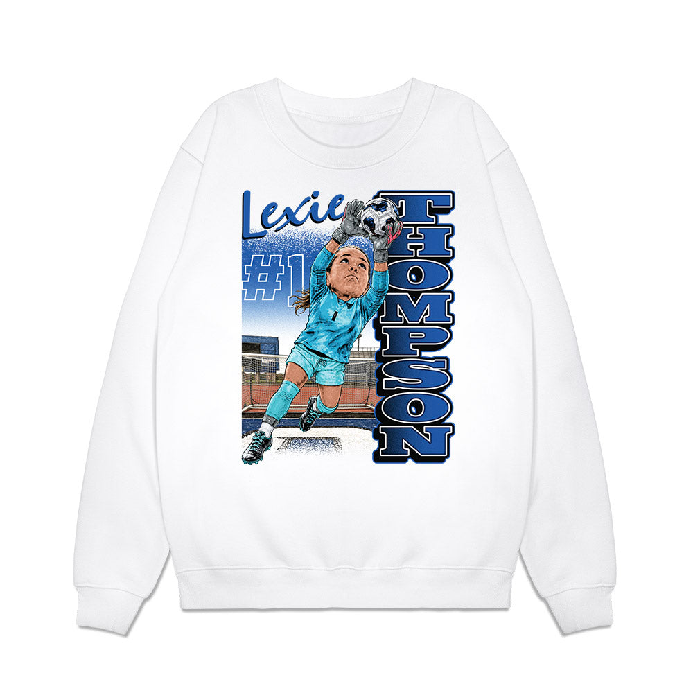 Buffalo - NCAA Womens Soccer : Lexie Thompson - Caricature Premium Crewneck Sweatshirt-0