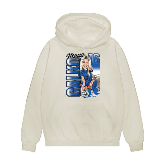 Buffalo - NCAA Womens Soccer : Maya Galko - Caricature Premium Hooded Sweatshirt-0