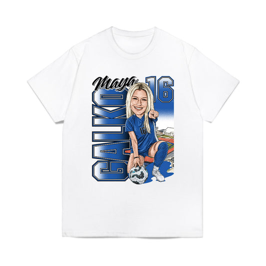 Buffalo - NCAA Womens Soccer : Maya Galko - Caricature Comfort Colors T-Shirt-0