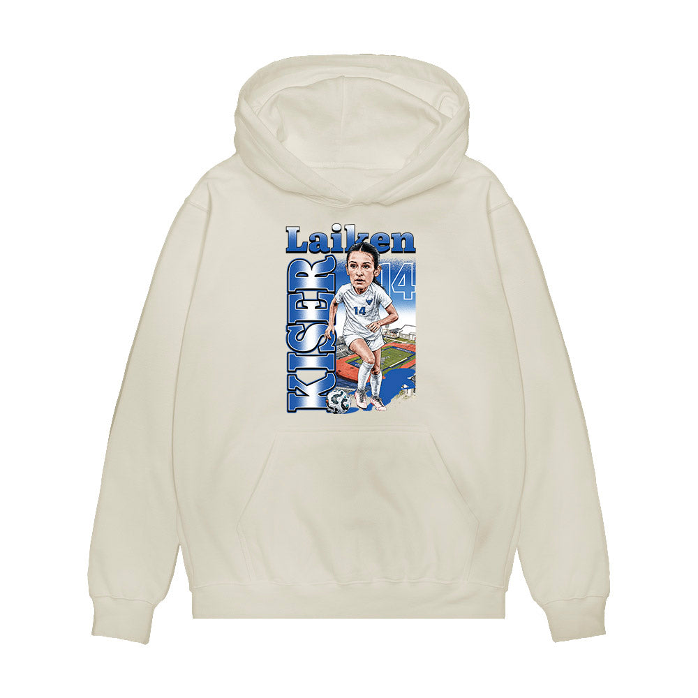 Buffalo - NCAA Womens Soccer : Laiken Kiser - Caricature Premium Hooded Sweatshirt-0