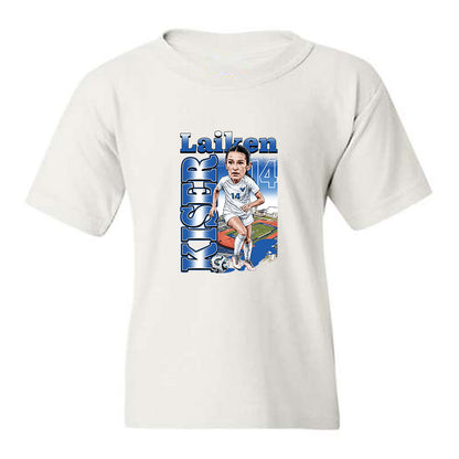 Buffalo - NCAA Womens Soccer : Laiken Kiser - Caricature Youth T-Shirt-0