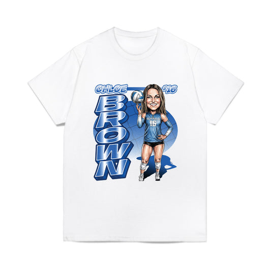 Buffalo - NCAA Womens Volleyball : Chloe Brown - Caricature Comfort Colors T-Shirt-0