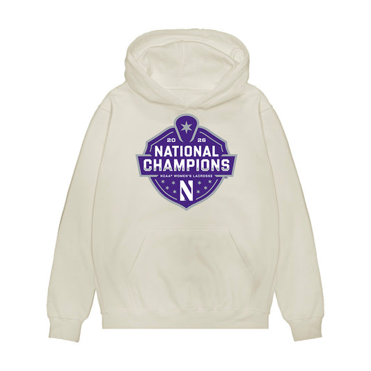 Northwestern - NCAA Womens Lacrosse : National Champions 2026 Roster Premium Hooded Sweatshirt-0