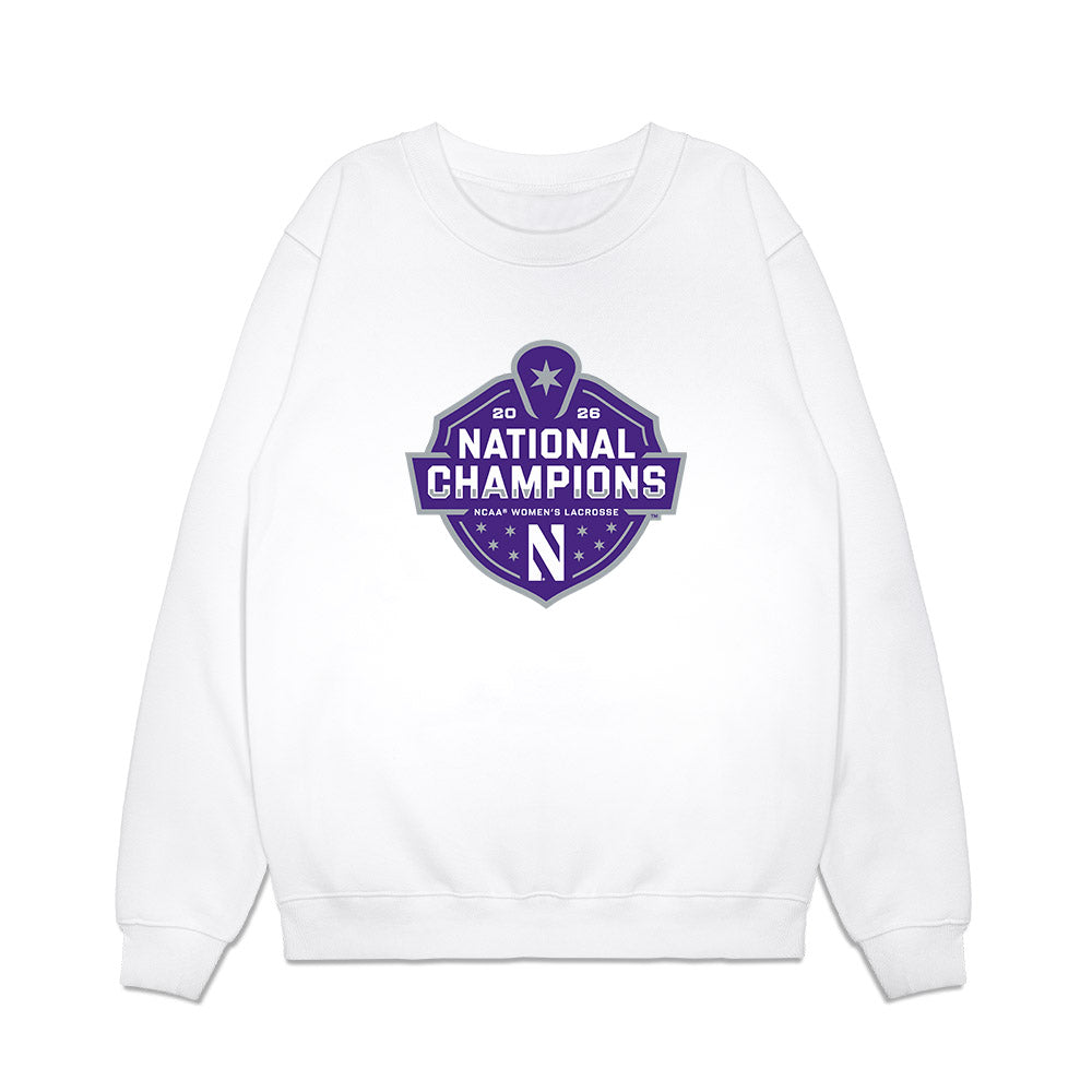 Northwestern - NCAA Womens Lacrosse : National Champions 2026 Roster Premium Crewneck Sweatshirt-0
