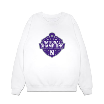 Northwestern - NCAA Womens Lacrosse : National Champions 2026 Roster Premium Crewneck Sweatshirt-0
