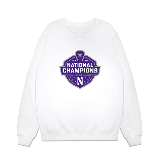 Northwestern - NCAA Womens Lacrosse : National Champions 2026 Roster Premium Crewneck Sweatshirt-0