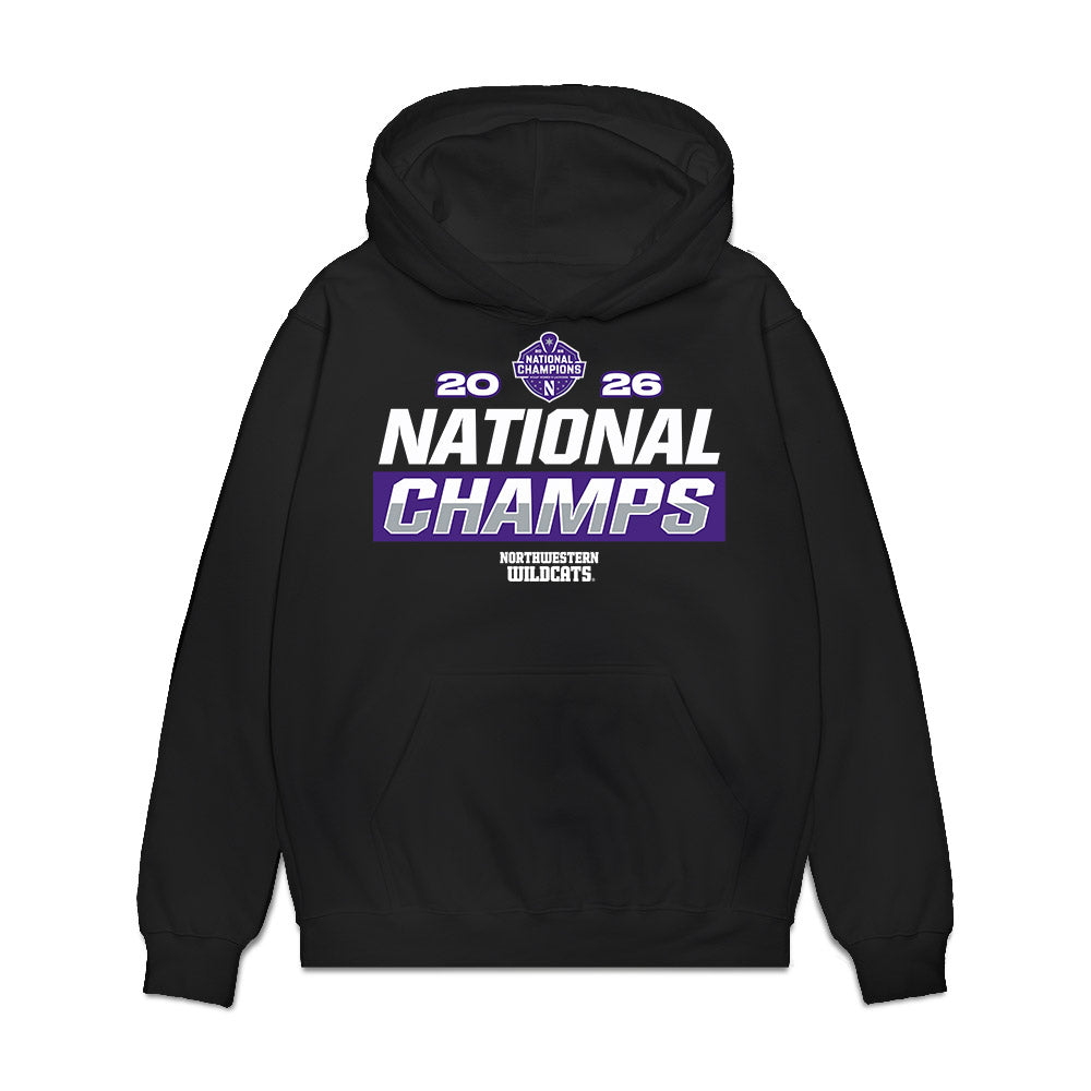 Northwestern - NCAA Womens Lacrosse : National Champions 2026 Premium Hooded Sweatshirt-0