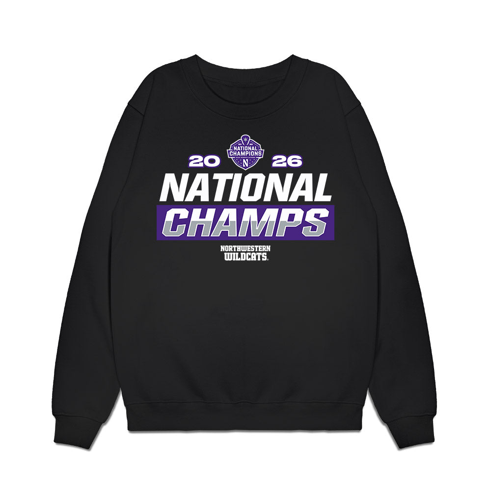 Northwestern - NCAA Womens Lacrosse : National Champions 2026 Premium Crewneck Sweatshirt-0